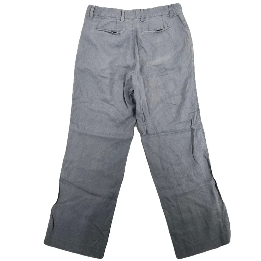 Banana Republic Mens Pants Relaxed Fit 100% Linen Blue Chino 33x31 Made in India
